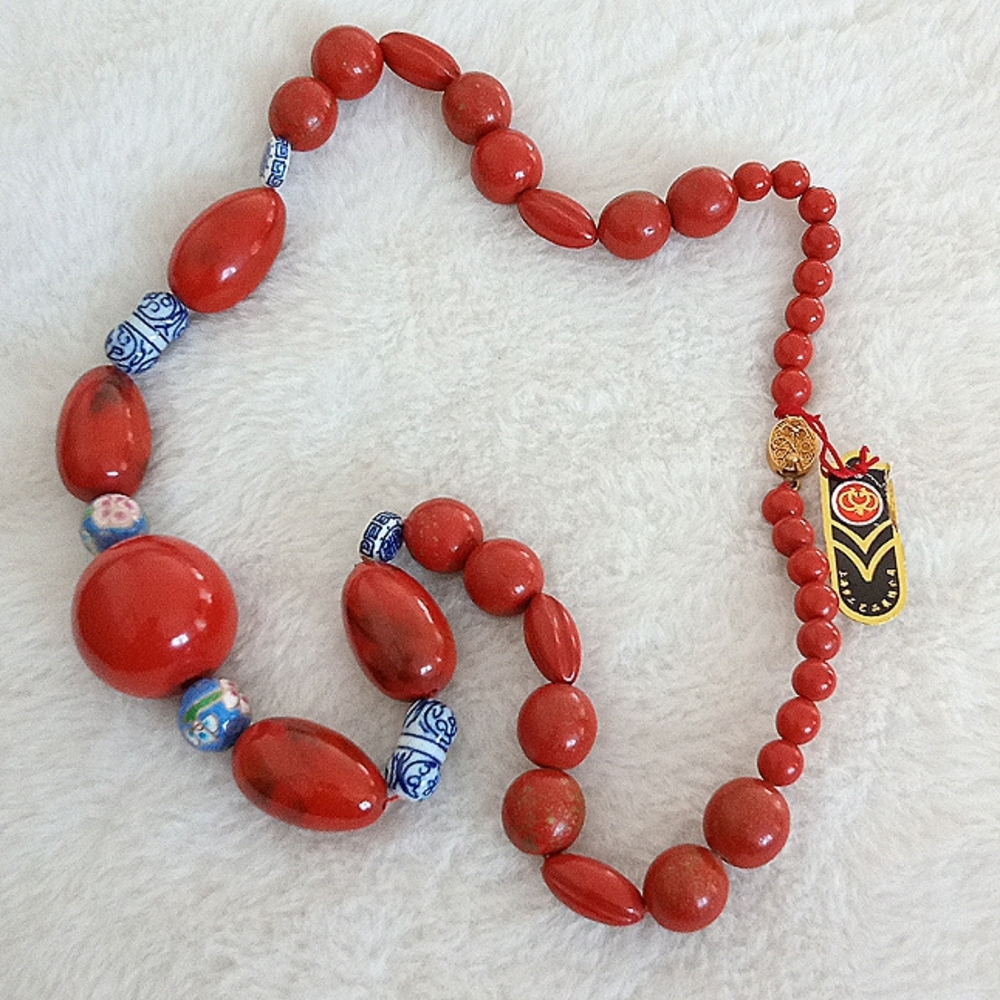 Vintage Cloisonne beaded necklace